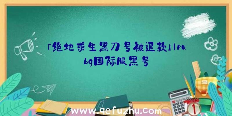 「绝地求生黑刀号被退款」|pubg国际服黑号